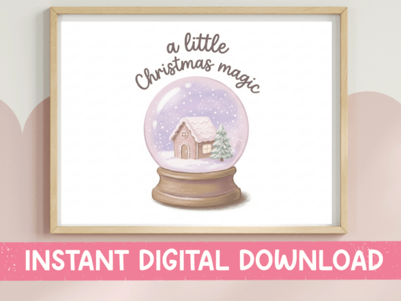 A Little Christmas Magic Snow Globe Graphics & T-Shirt Designs