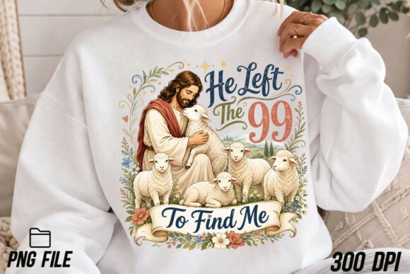 Christian PNG Lost Sheep Jesus Graphics for T-Shirt Designs