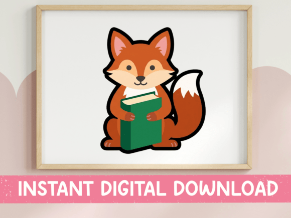 Cute Fox Reading Book Sticker Design Review
