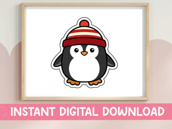 Cute Penguin Hat Graphics for T-Shirt Designs