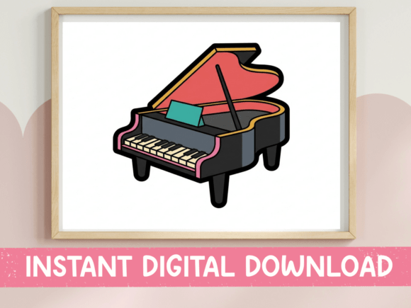 Grand Piano Clipart for Graphics & T-Shirt Designs