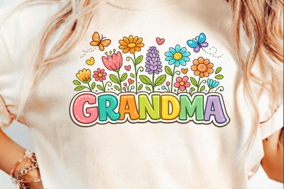 Grandma Retro Flower Mother s Day Png Graphics for T-Shirt Designs