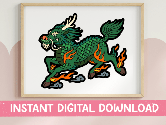 Green Fire Dragon Graphics for T-Shirt Designs