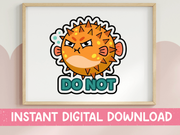 Grumpy Pufferfish Graphics for T-Shirt Designs