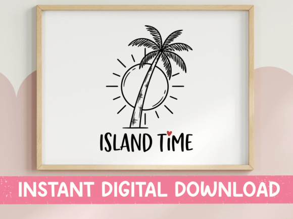Island Time Palm Tree Tropical SVG: Graphics for T-Shirt Designs