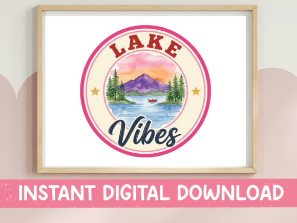 Lake Vibes Badge: Graphics for T-Shirt Designs