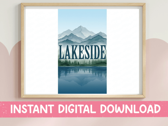 Lakeside Mountain Reflection Graphics for T-Shirt Designs