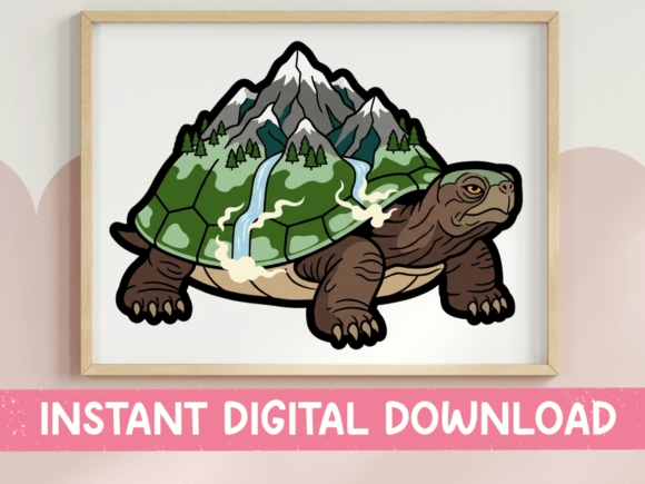 Mountain Tortoise Sticker: Graphics for T-Shirt Designs