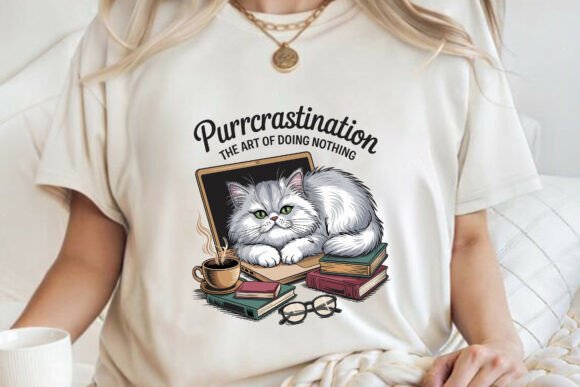 Purrcrastination Cat Pun T-Shirt Designs & Graphics