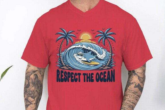 Respect the Ocean SVG: Graphics for T-Shirt Designs