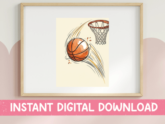 Retro Basketball Sketch Graphics for T-Shirt Designs
