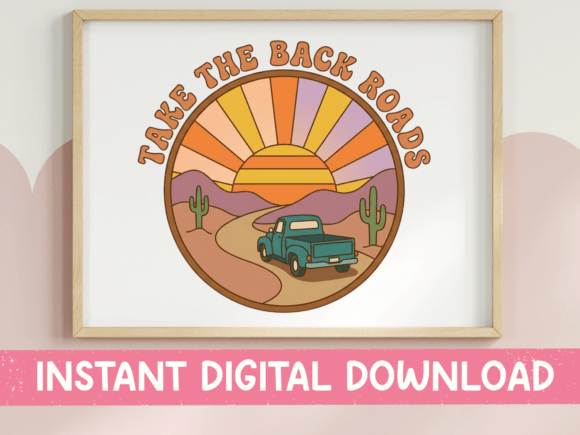 Retro Desert Graphics for T-Shirt Designs