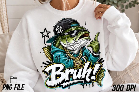 Reviewing Hip Hop Bass Fish Bruh Streetwear PNG