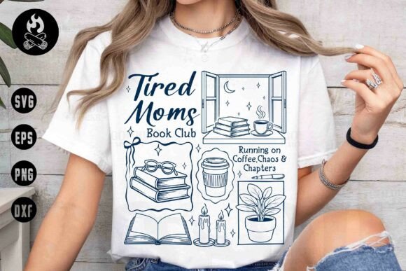 Reviewing Tired Moms Book Club Retro Reading Png