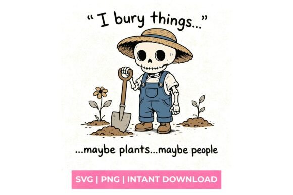 Skeleton Gardener SVG: Graphics for T-Shirt Designs