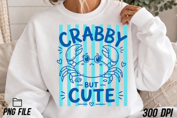 Summer Crabby Line Graphics for T-Shirt Designs