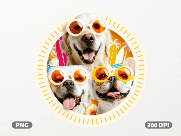 Summer Dog Squad Beach PNG for Graphics & T-Shirt Designs
