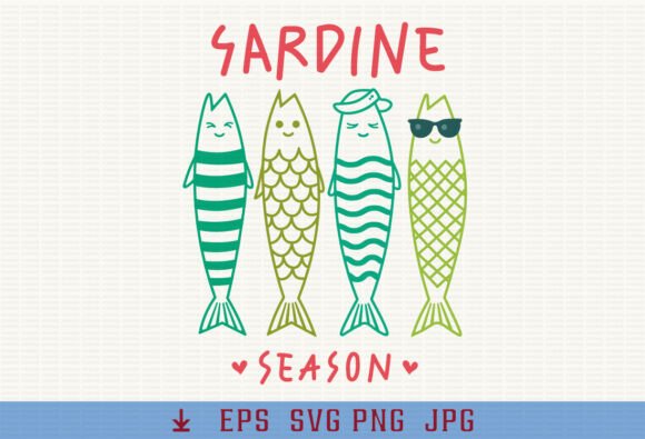 Summer Sardine SVG for T-Shirt Designs & Graphics