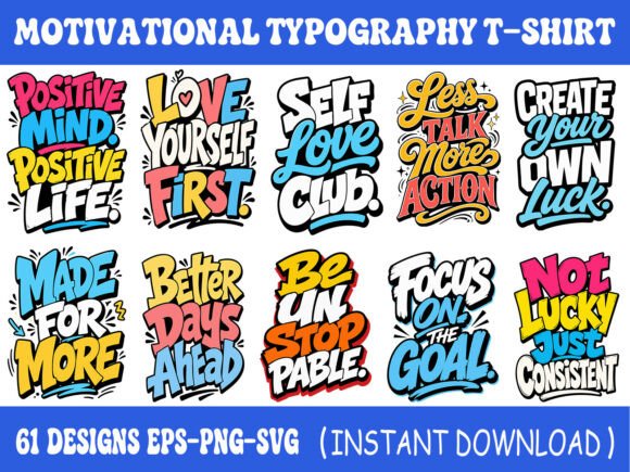Typography Quotes T-Shirt Design Bundle: Graphics for T-Shirt Designs