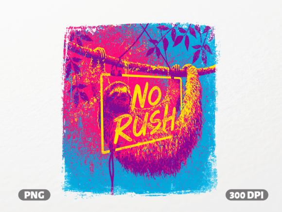 Vibrant Neon Sloth Graphics for T-Shirt Designs